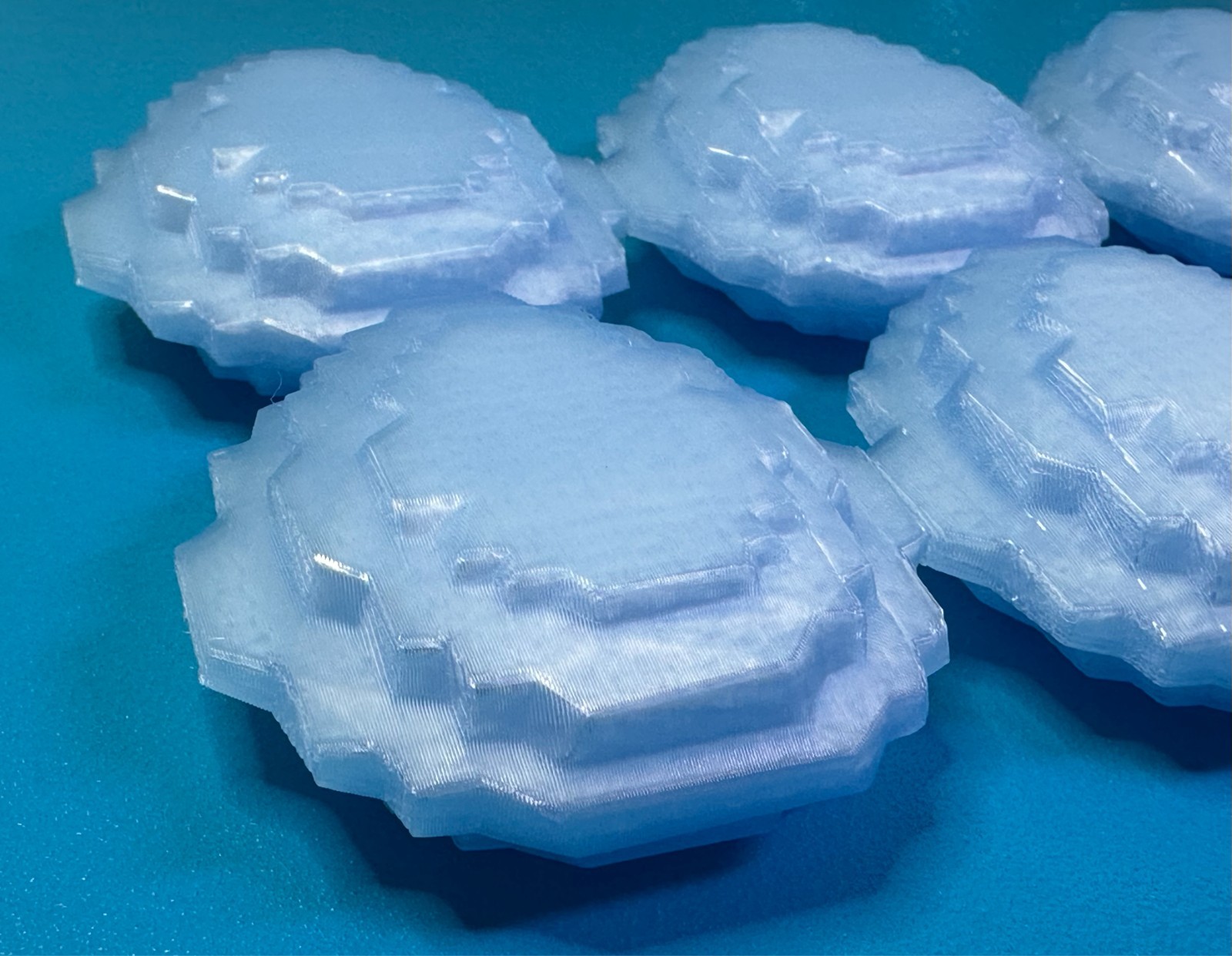 Six Ice Blue Diamonds Inspired by Popular Mining and Crafting Video Games