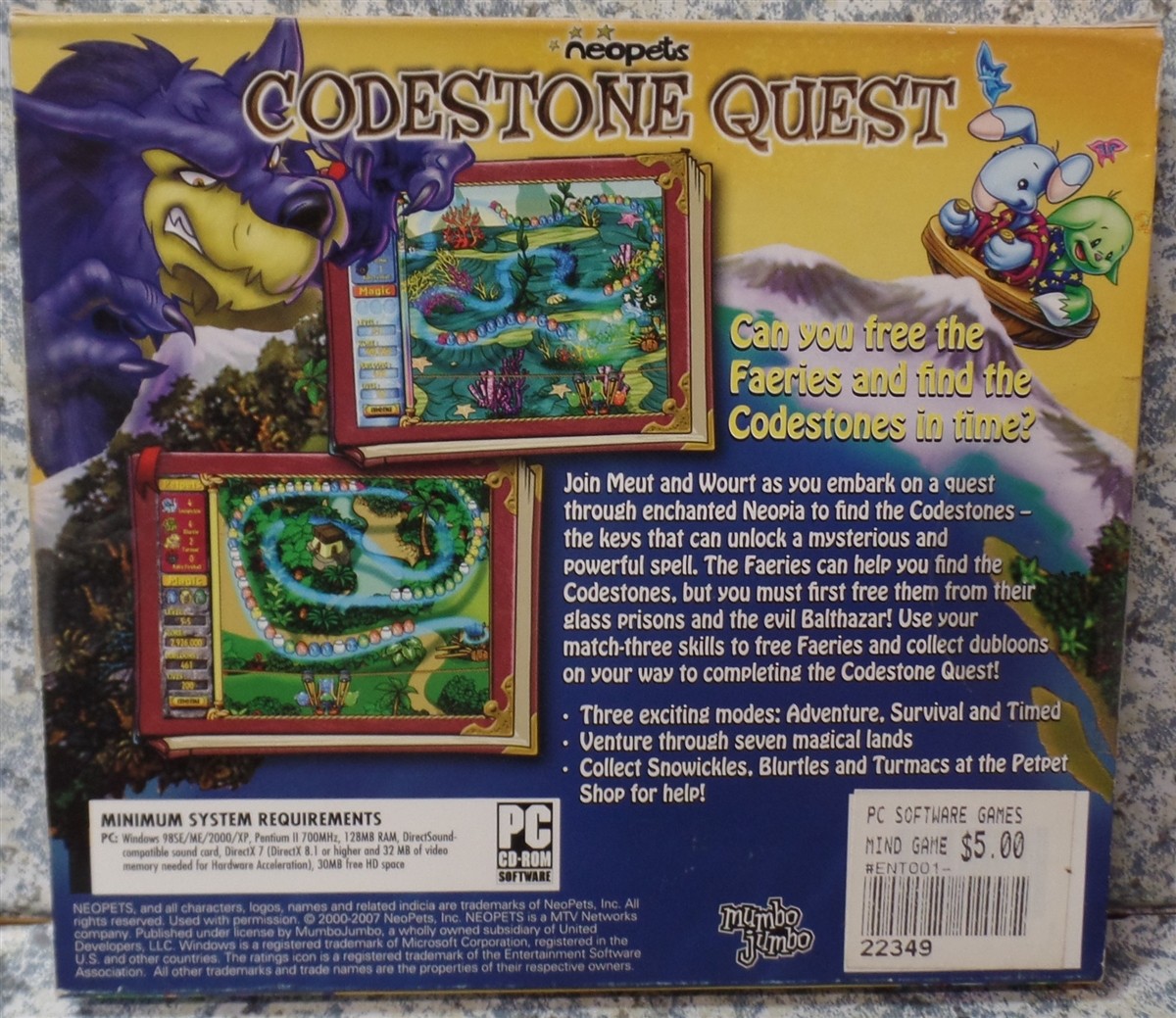 Video Game PC Neopets Codestone Quest NEW SEALED Jewel