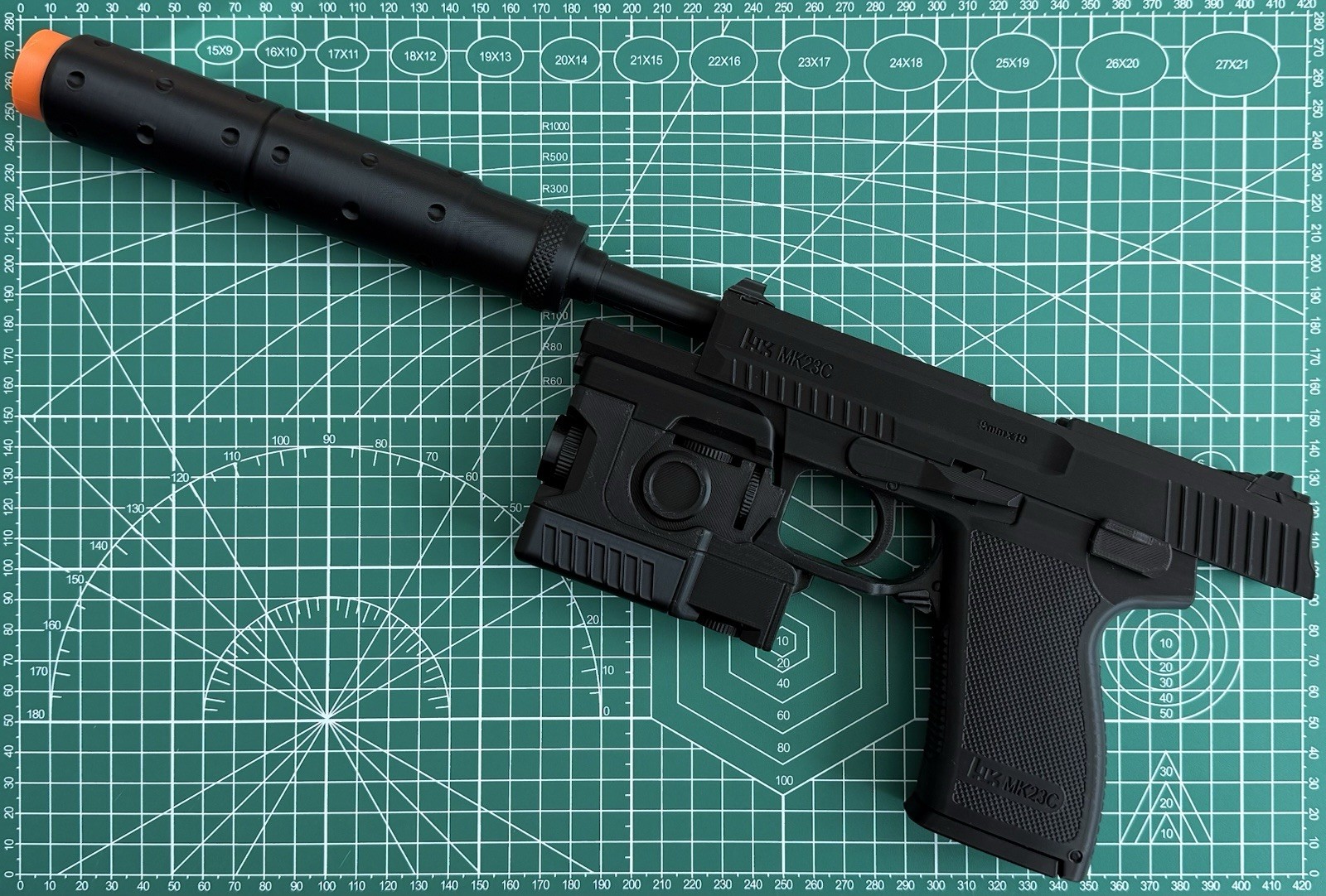 Metal Gear Solid Inspired SOCOM MK23 Snake Pistol 3D Printed Prop