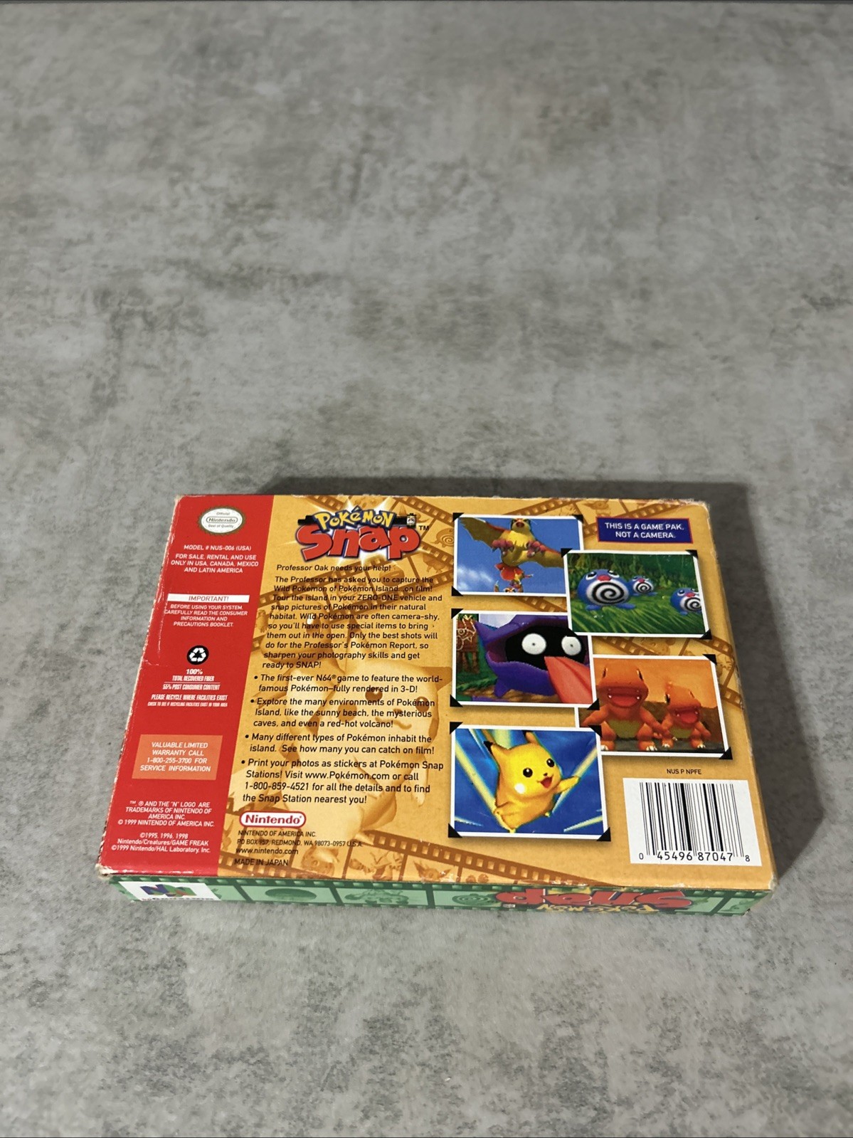 Pokemon Snap (Nintendo 64, 1999) N64 Complete CIB + W/ All Inserts Tested