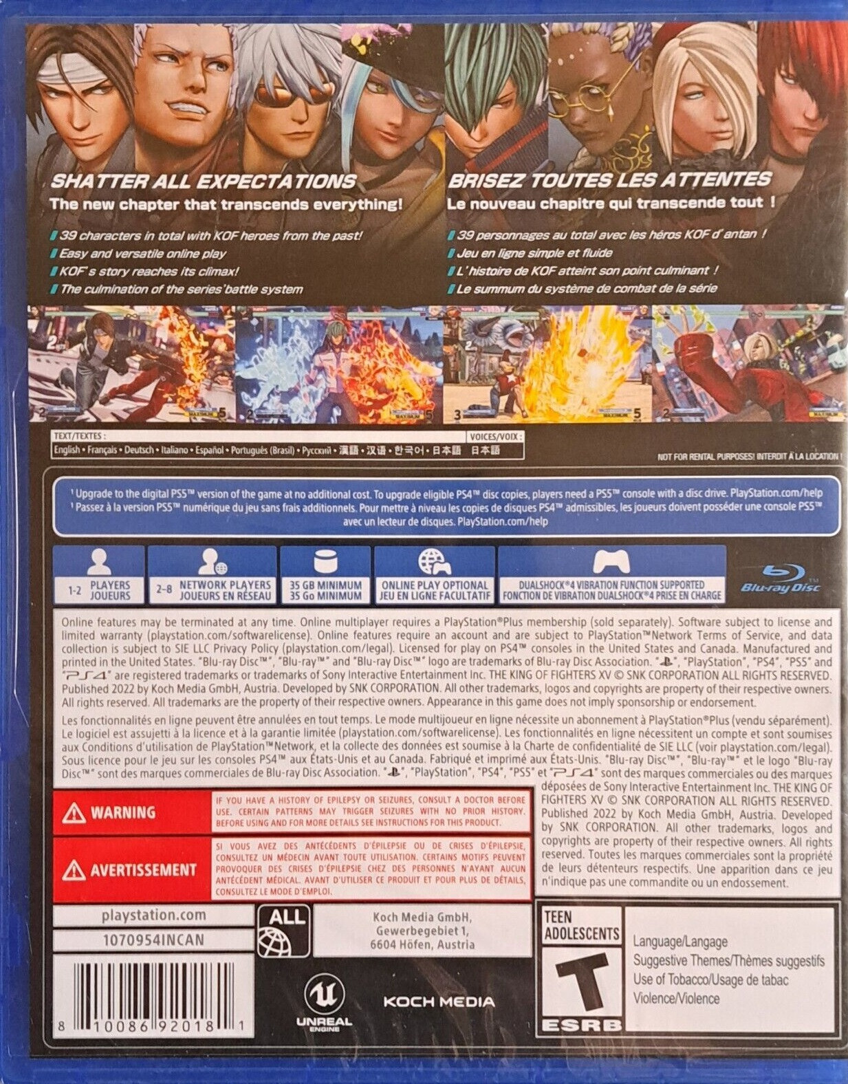 [ KOF 15 ] The King of Fighters XV (PS4) New