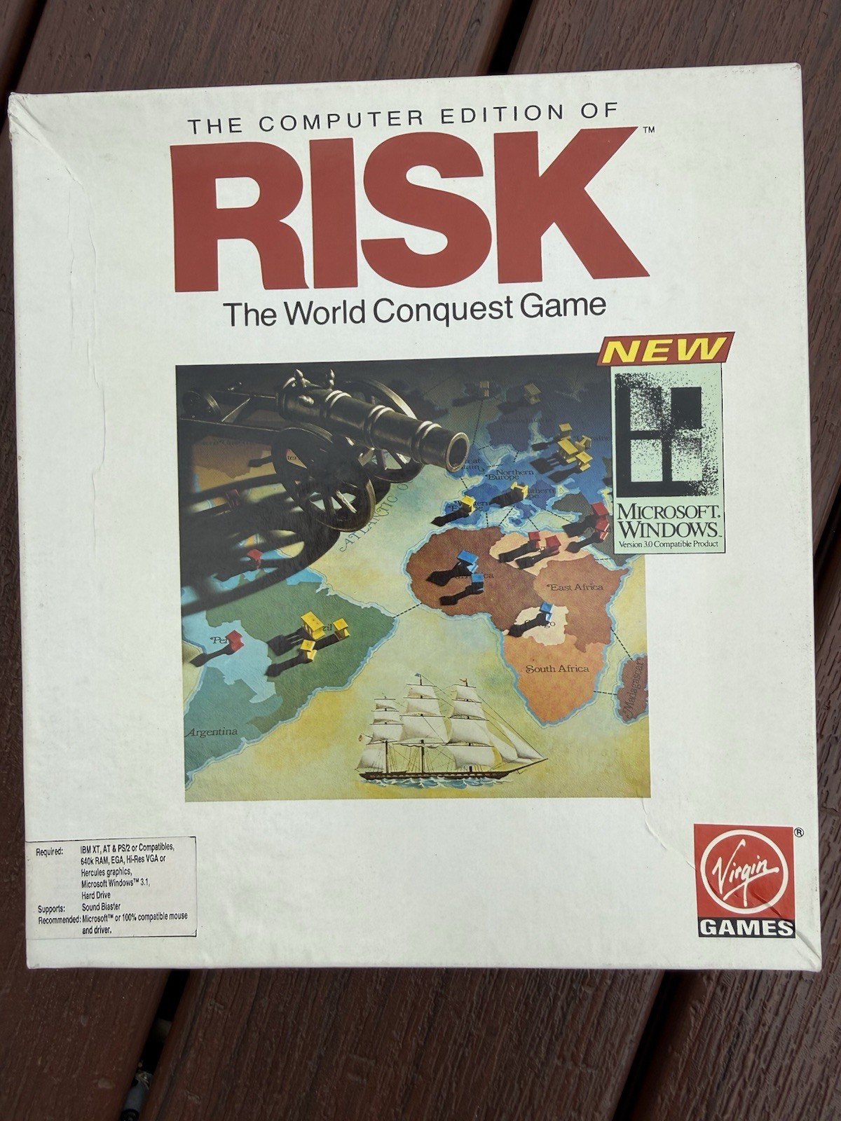 The Computer Edition of Risk PC Big Box Game Vintage 1991 Virgin 3.5 5.25 Floppy