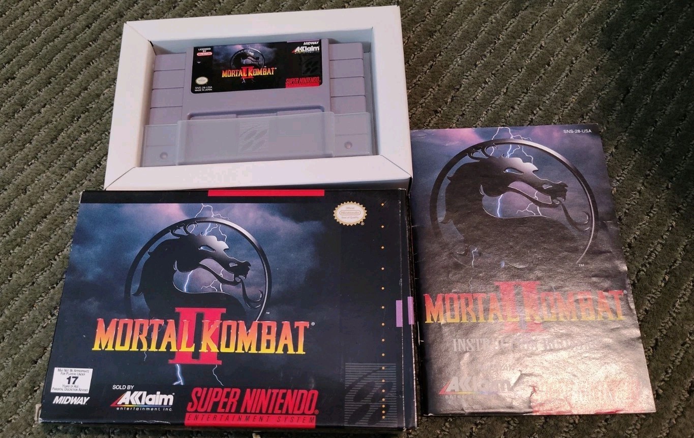 MORTAL KOMBAT II 2 FOR SUPER NINTENDO SNES IN BOX WITH INSTRUCTIONS