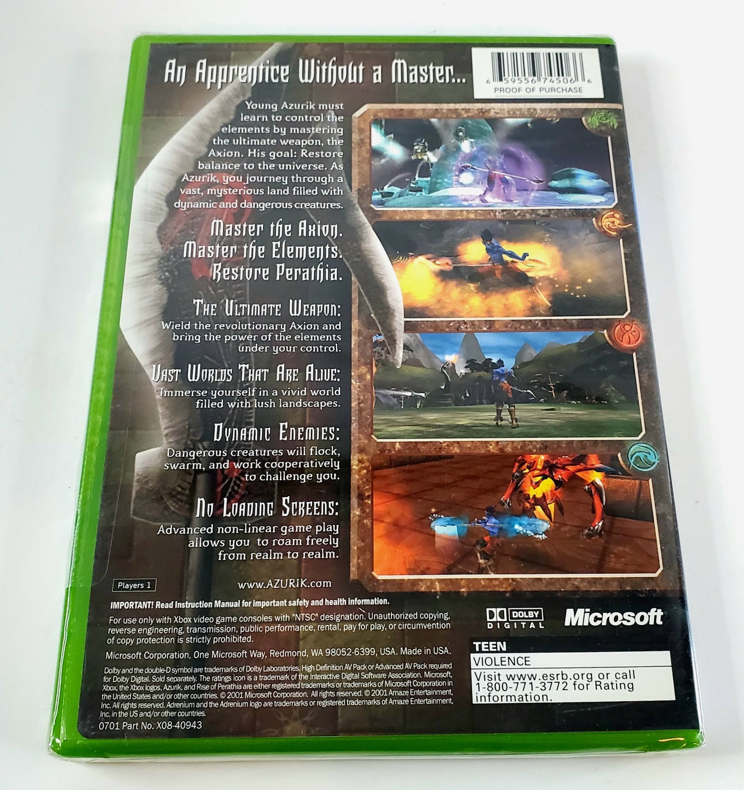 Azurik: Rise of Perathia Original Xbox Brand New Factory Sealed