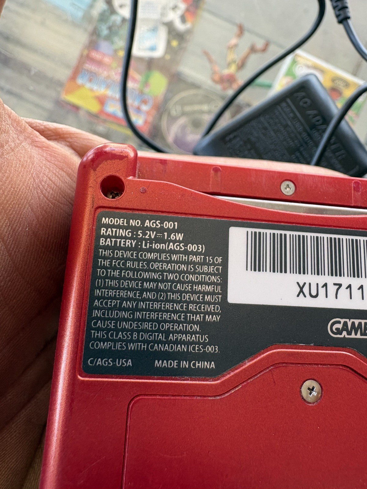 Nintendo Game Boy Advance SP AGS-001 Red Handheld System for Game Boy Advance