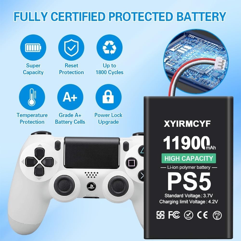 2PCS 11900mAh Battery for PS5 LIP1708 DualSense Controller CFI-ZCT1W USA STOCK