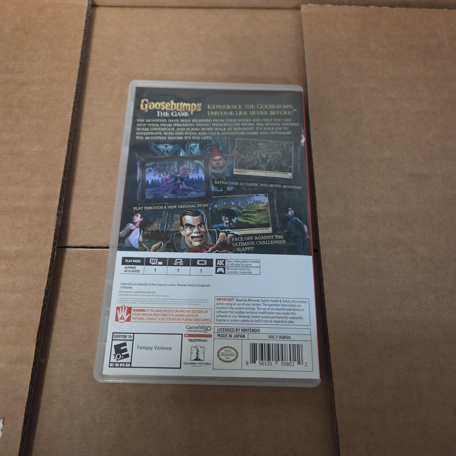 Goosebumps The Game Nintendo Switch – Excellent Condition – Fast Shipping!