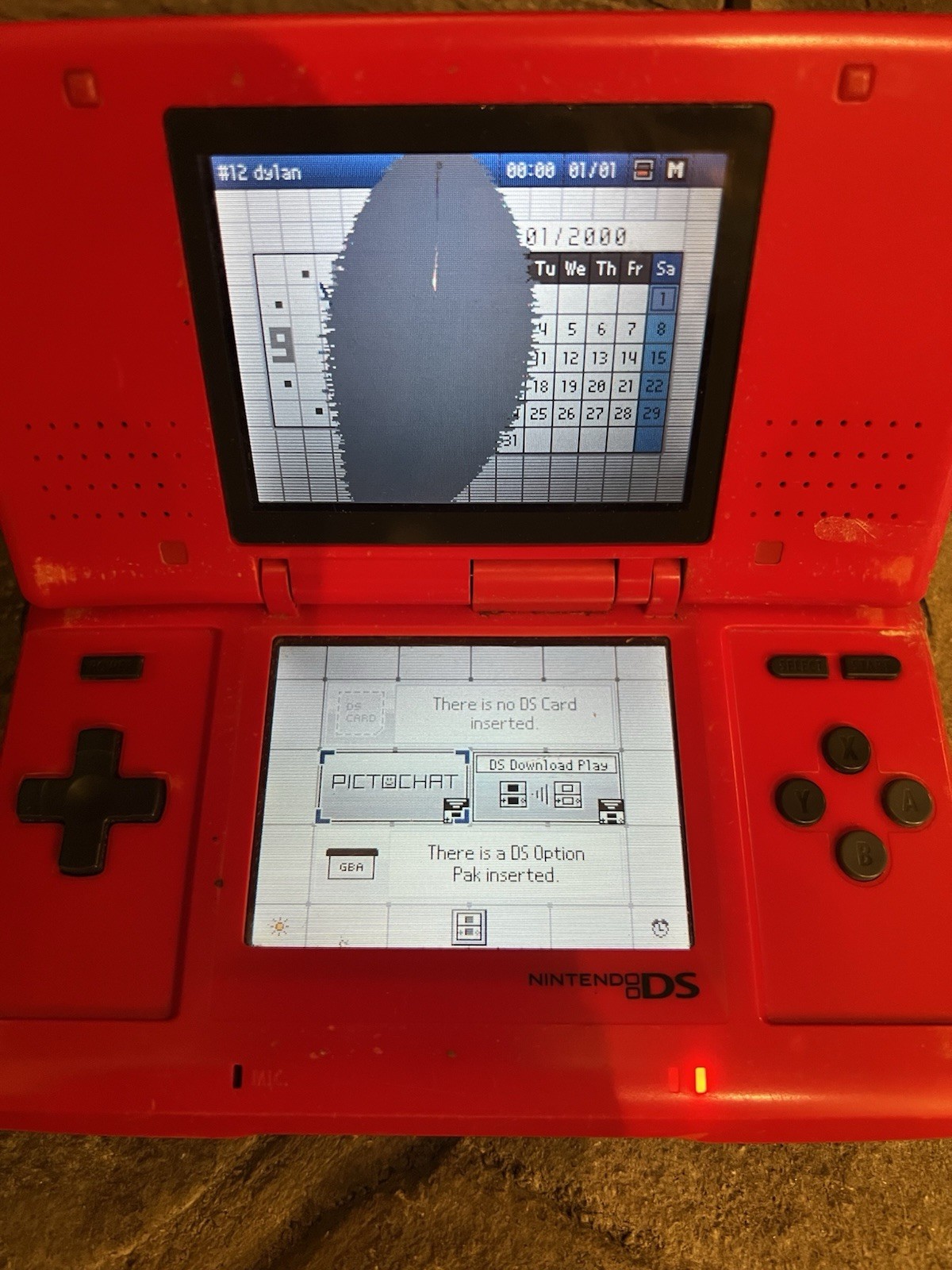 Nintendo DS NTR-001 Red Phat For Parts or Repair Powers On