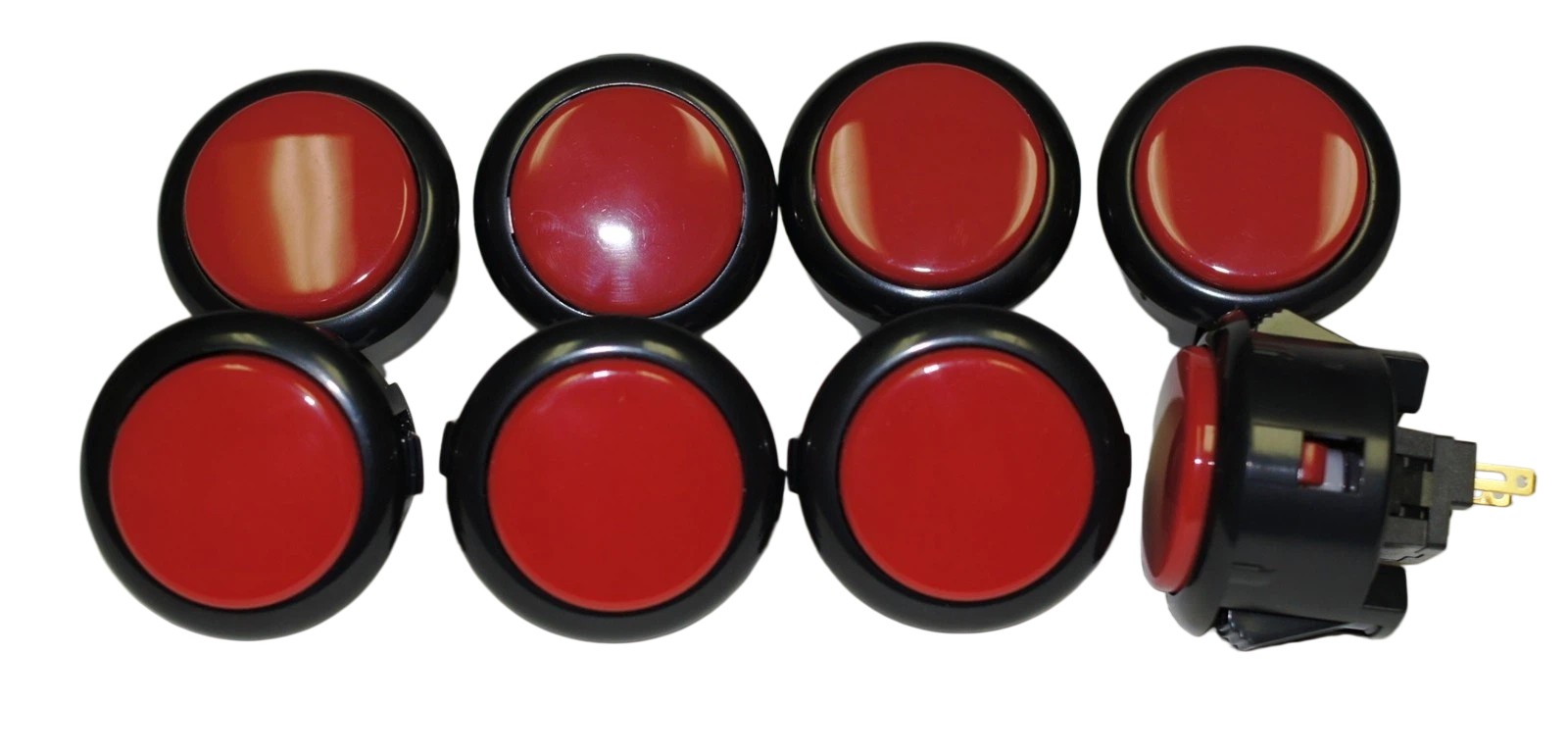 Japan Sanwa Buttons Mix Black Red x 8 pcs Video Game Arcade Parts OBSF-30-K/R