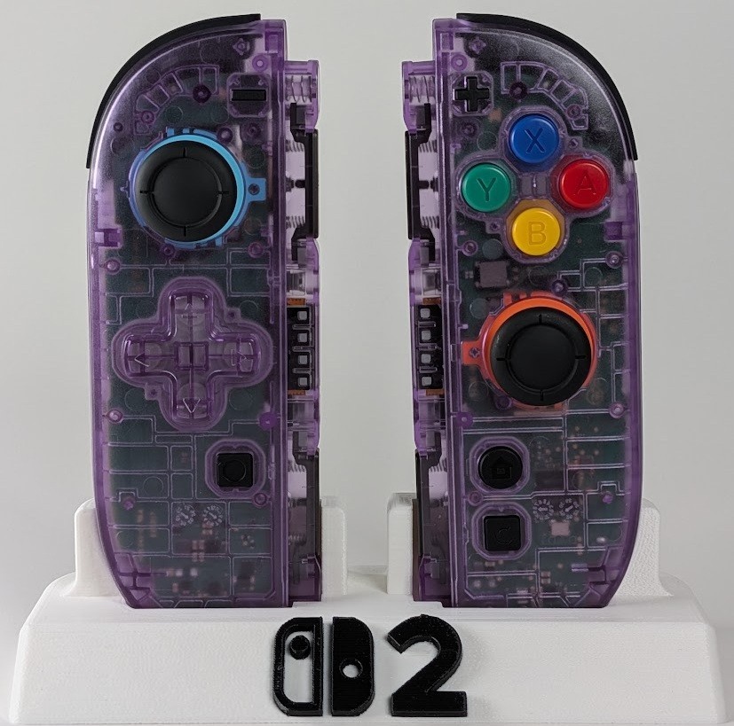 Custom Nintendo Switch 2 Joy-Cons Translucent Clear Atomic Purple Joy Con