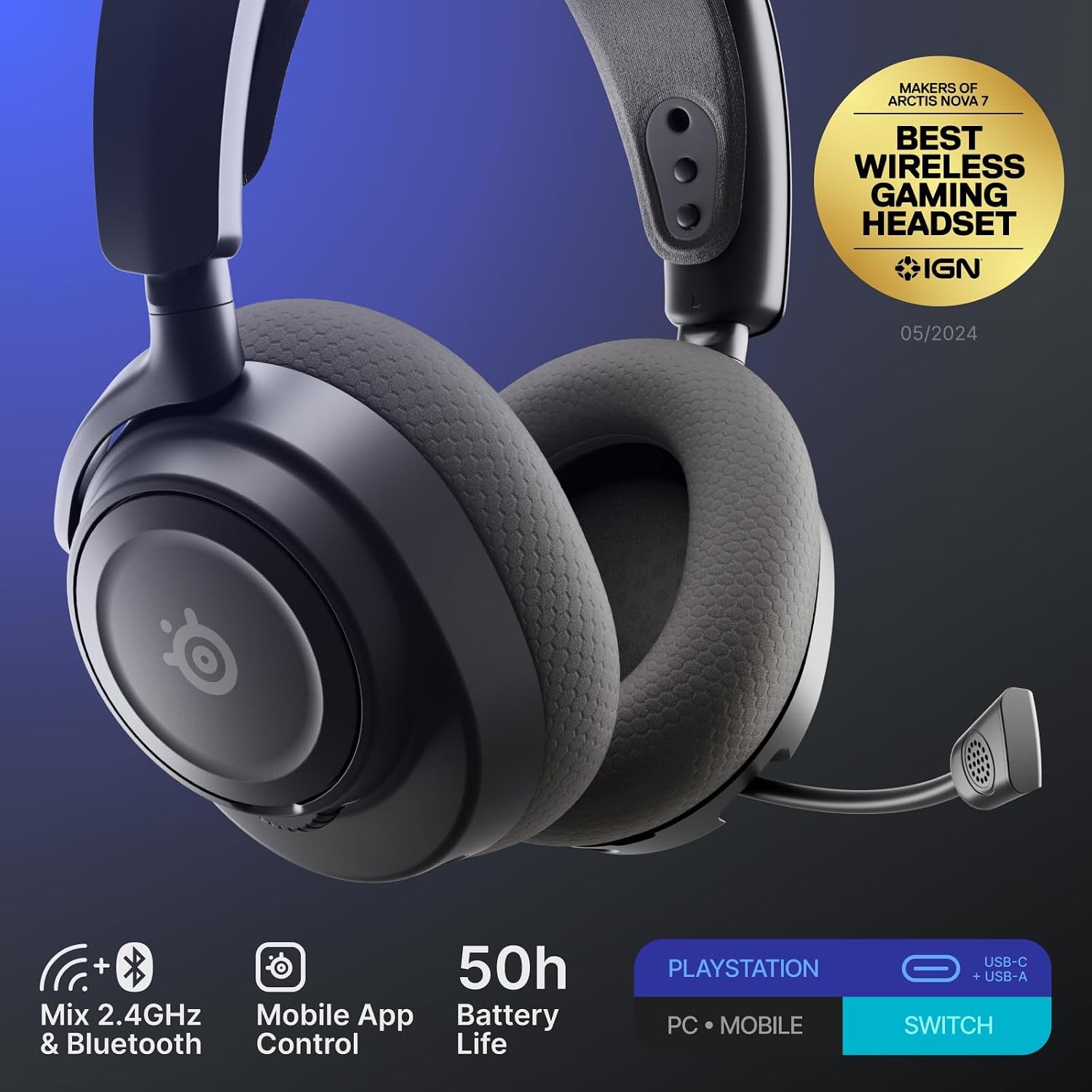 SteelSeries Arctis Nova 7P Gen 2 Wireless Headset Black Certified Refurbished