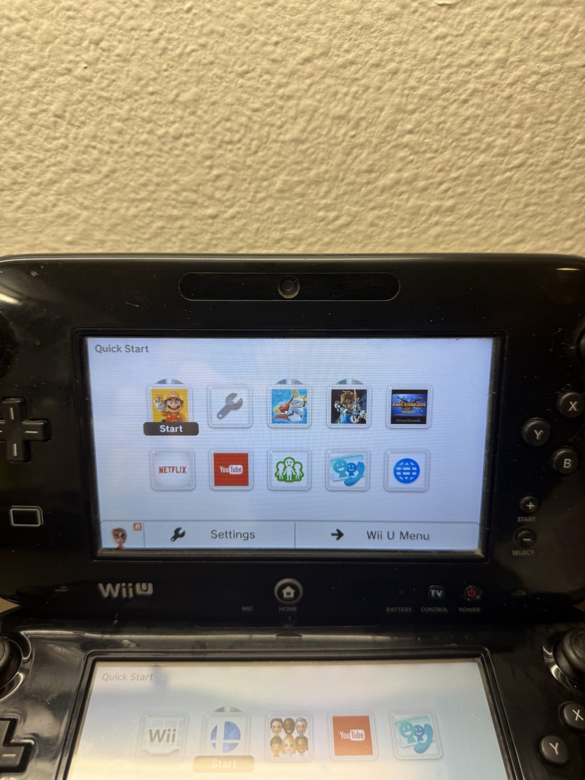 Nintendo Wii U GamePad WUP-010 (USA) Black Tablet Lot Of 2 W/ Chargers