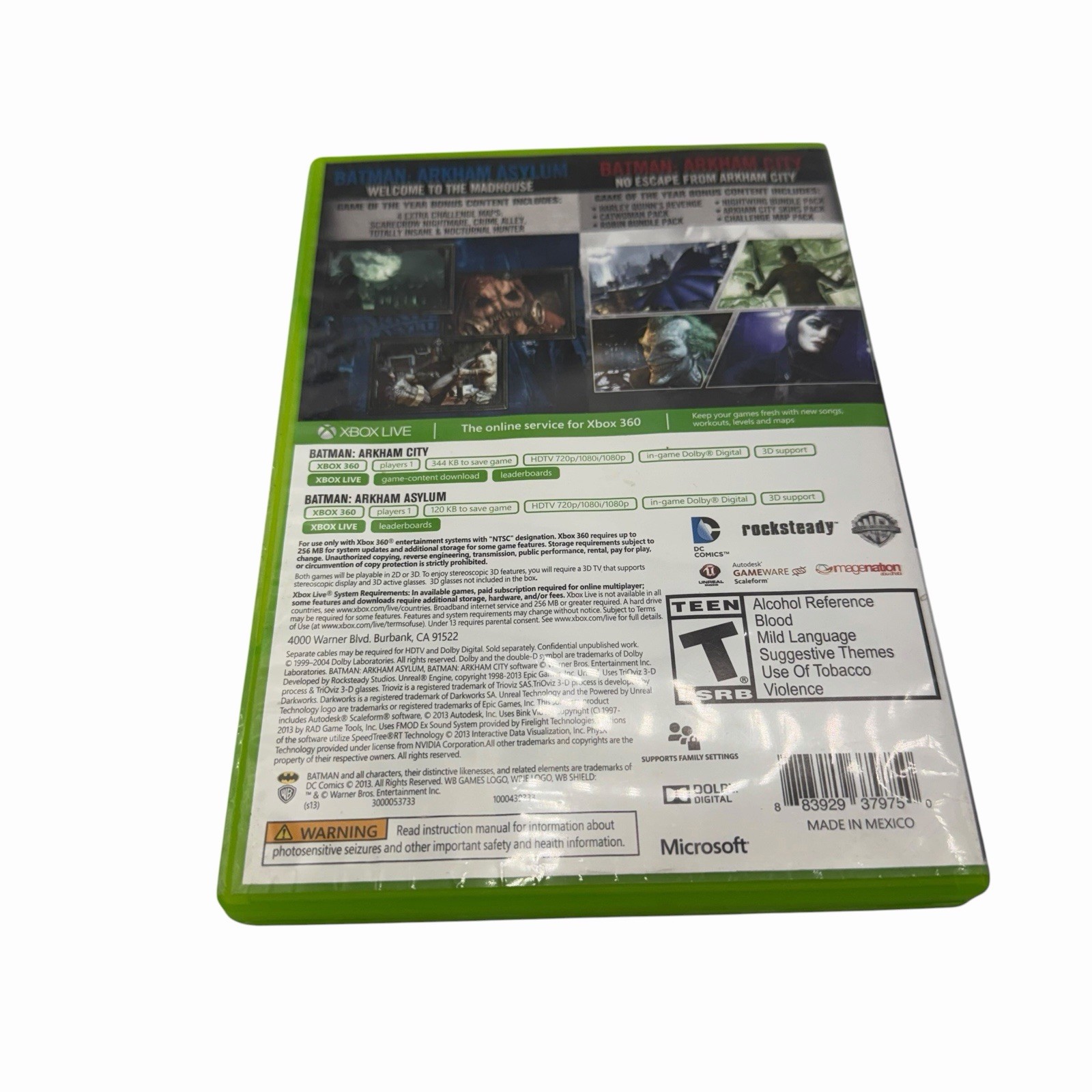 Batman Arkham Asylum + Batman Arkham City Dual Pack Video Game Complete