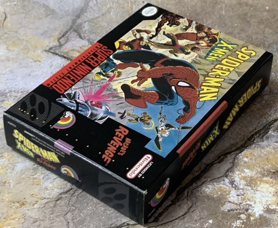 Spider Man X Men Arcade’s Revenge Beautiful Box + Insert – Super Nintendo SNES