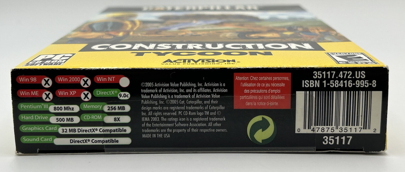Caterpillar Construction Tycoon Activision PC Cd-ROM Brand New Sealed