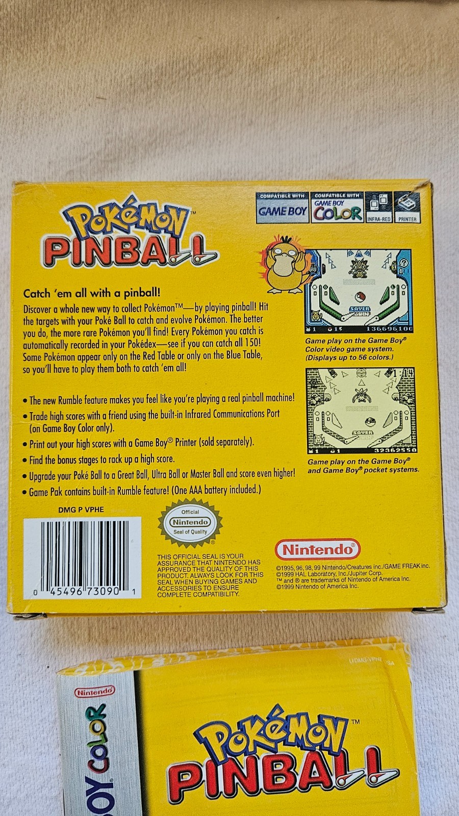 Pokemon Pinball (Nintendo Gameboy Color)Tested Working*Read Description*