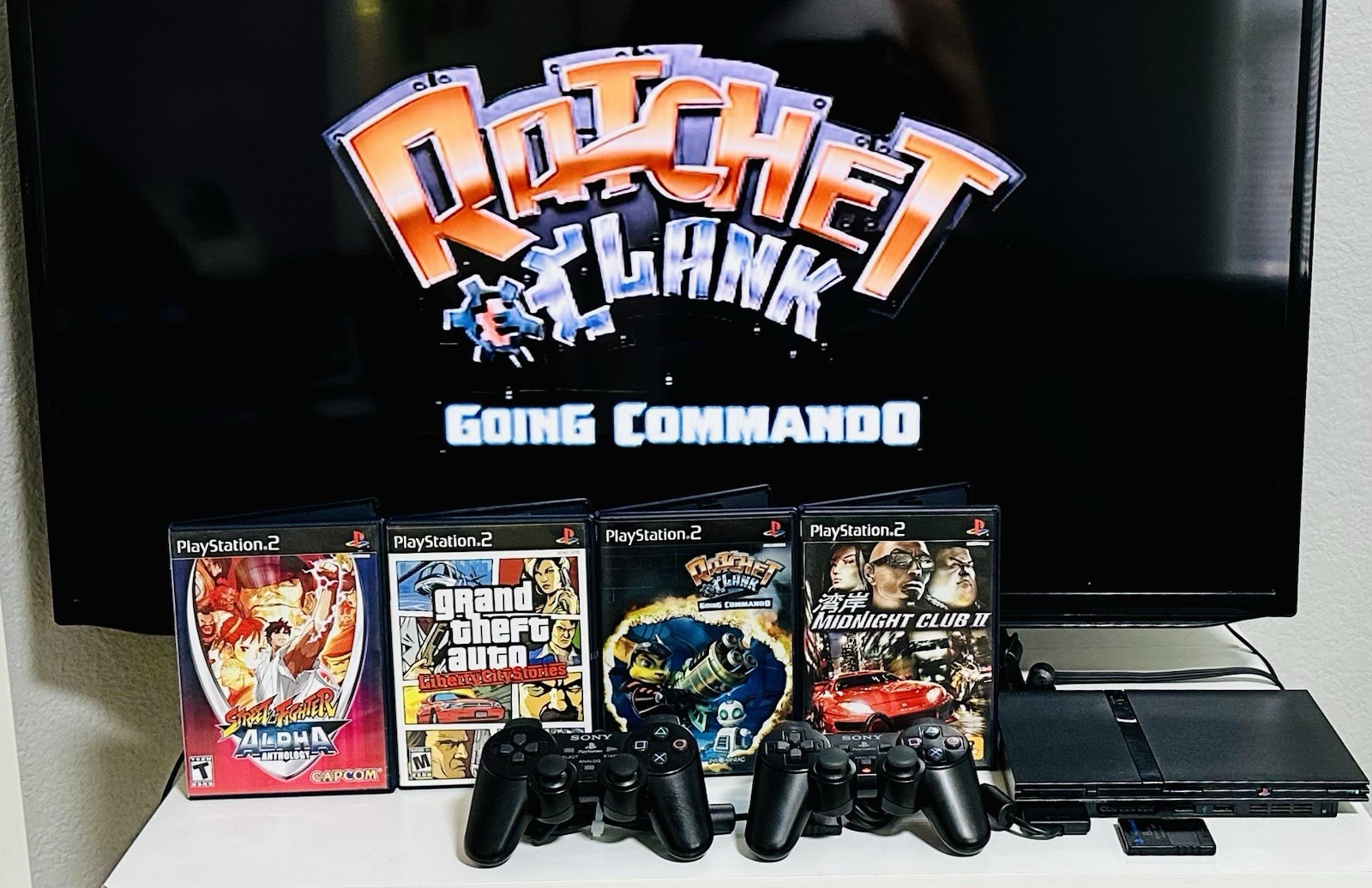 Sony PlayStation 2 PS2 Slim Console Bundle SCPH-70001 W/4 Games, M. Card & More!