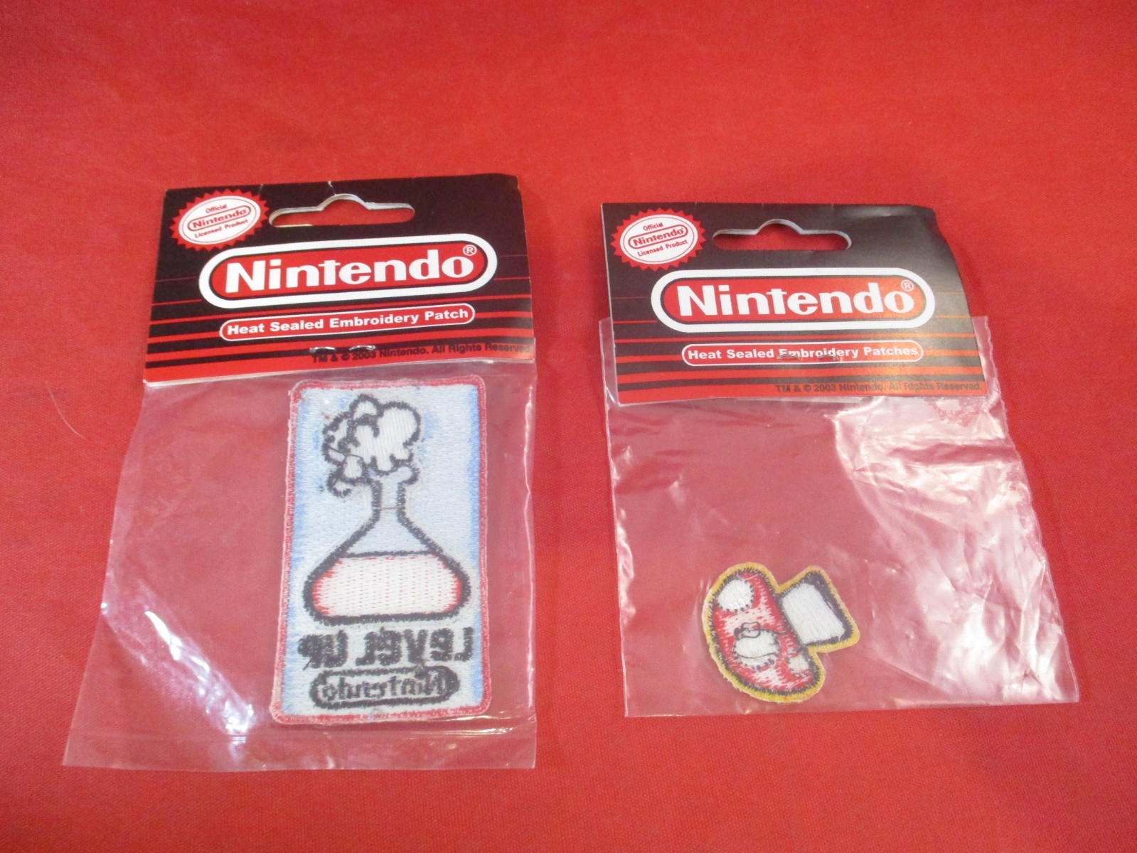 Lot 4 Nintendo Super Mario Bros. Patches 2003 Level Up & Mushroom, Luigi & Mario