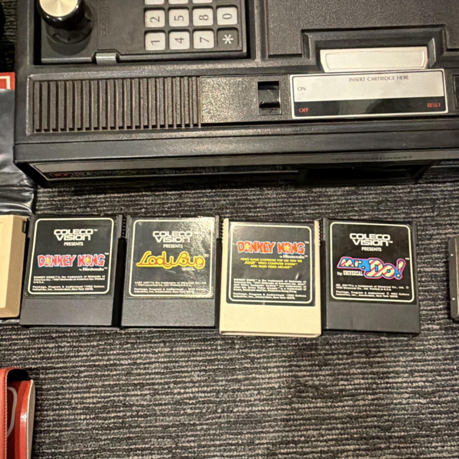 Coleco ColecoVision Console Bundle w/ 5 Games Manual RF Switches Hardwired