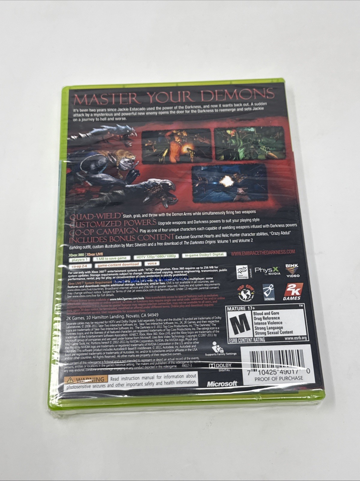 The Darkness II — Limited Edition (Microsoft Xbox 360, 2012) Brand New Sealed