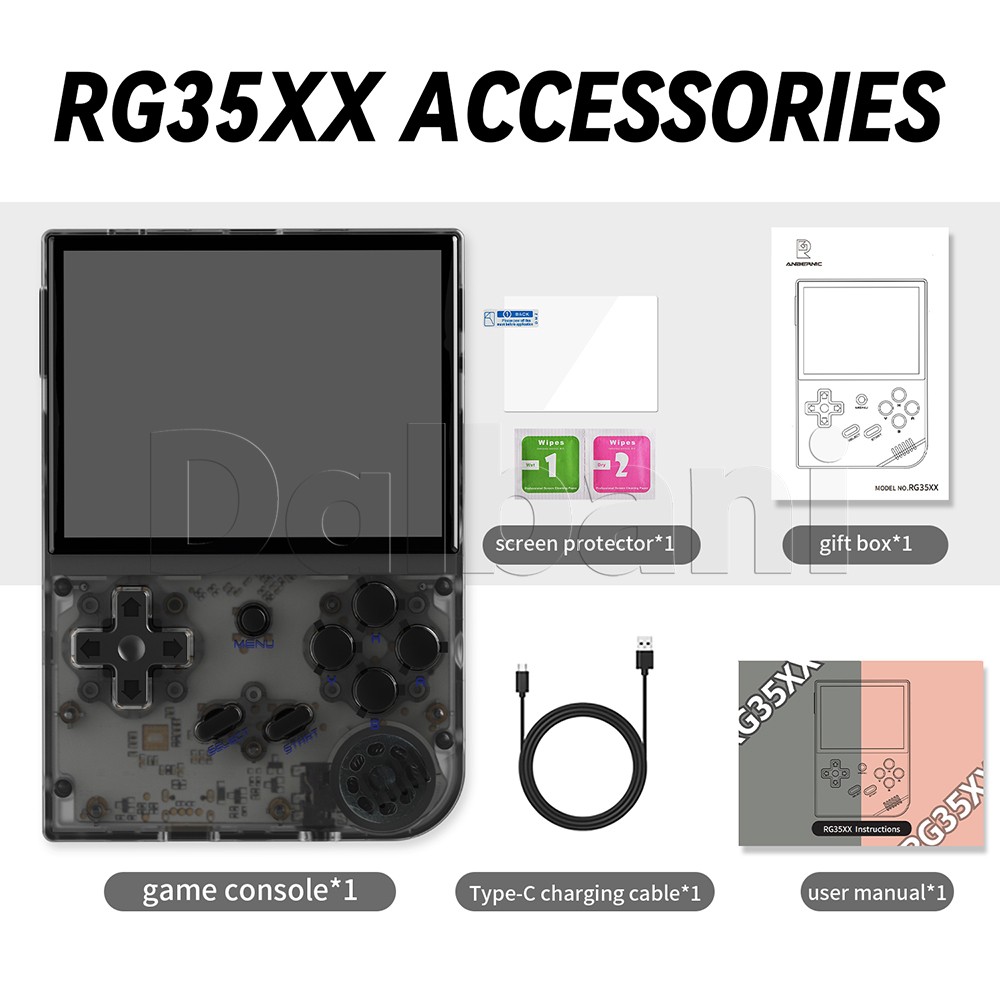 RG35XX Plus 2024 Anbernic Black Retro Game Console 3300mAh Linux System