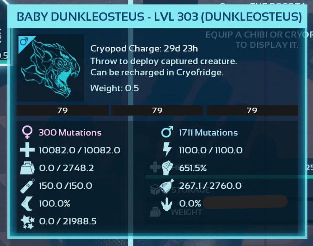 ARK ASCENDED PVE OFICIAL PAIR BABY DUNK FULL BLACK ID79 TOP STATUS PC/XBOX/PS5