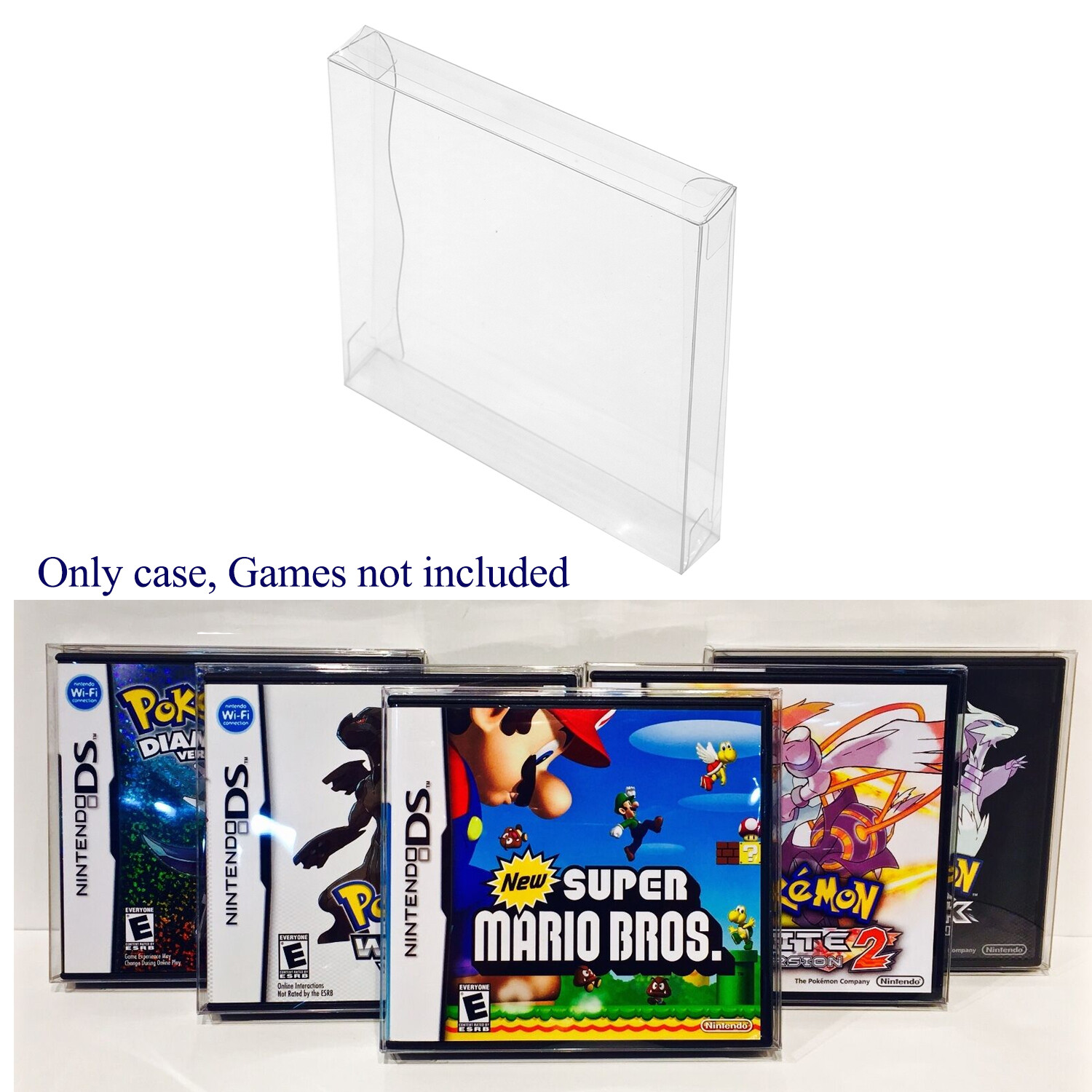 10x Box Protectors For NINTENDO DS Video Games (NTSC ONLY, NOT PAL) Clear Cases