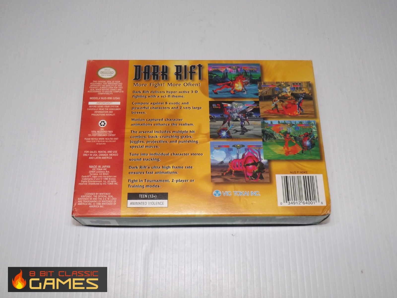AUTHENTIC! Dark Rift – GAME & BOX – NINTENDO 64 – 77a