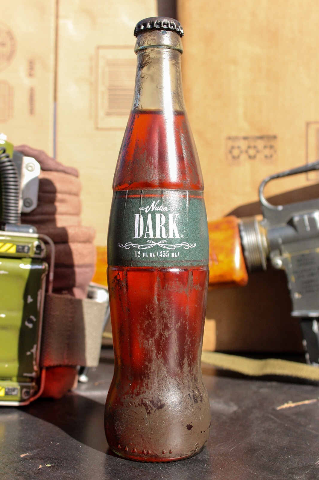 Handmade Nuka Cola Dark 12oz Bottle Replica from Fallout 4