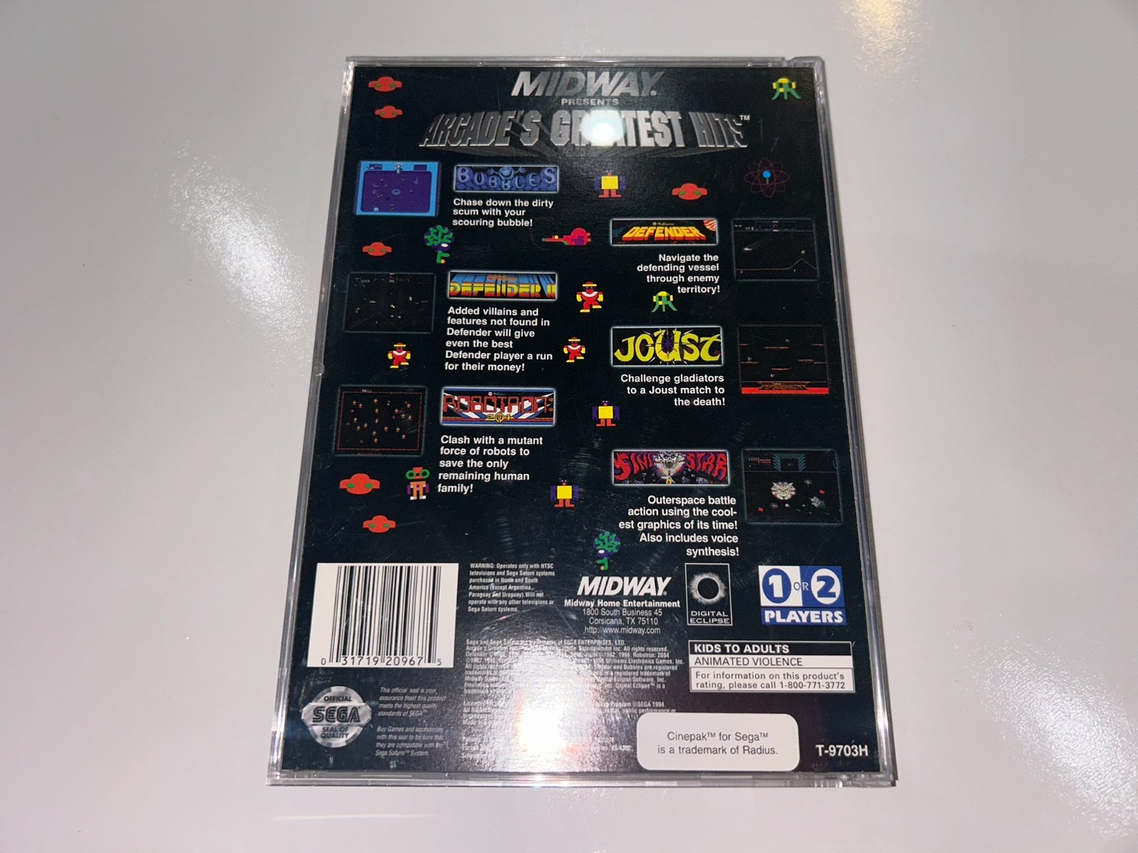 Midway Presents: Arcade’s Greatest Hits (Sega Saturn) CIB Complete w/Reg MINTY!