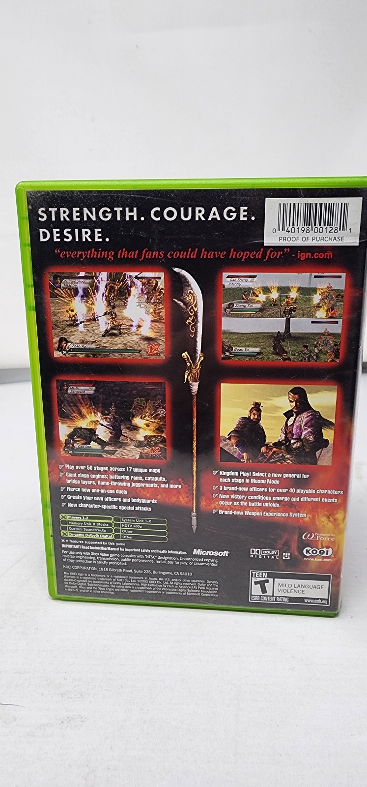 Dynasty Warriors 4 (Microsoft Xbox, 2003) Complete – Tested & Authentic!
