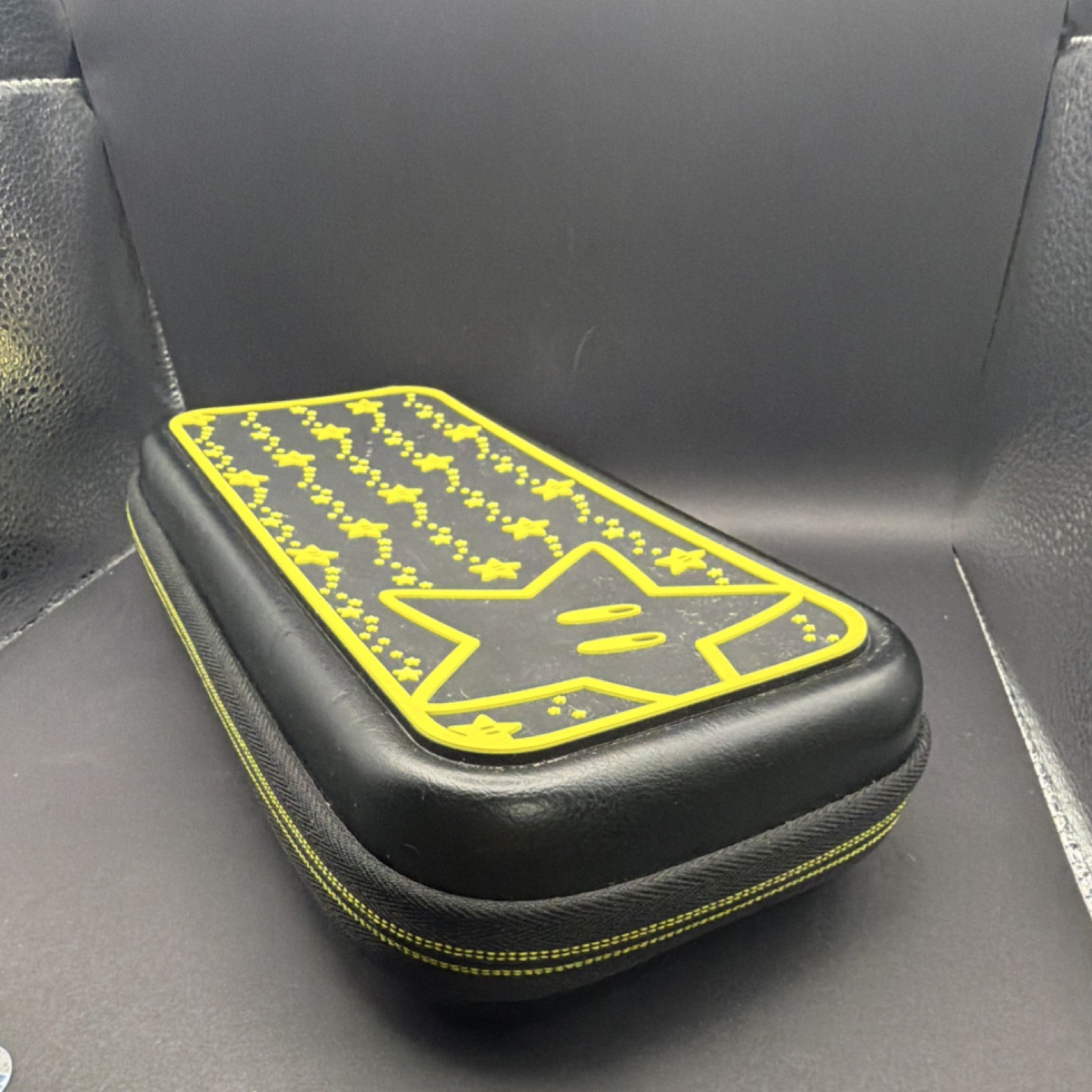 Nintendo Switch Black Yellow Star Design Padded Hard Shell Carrying Case 2023