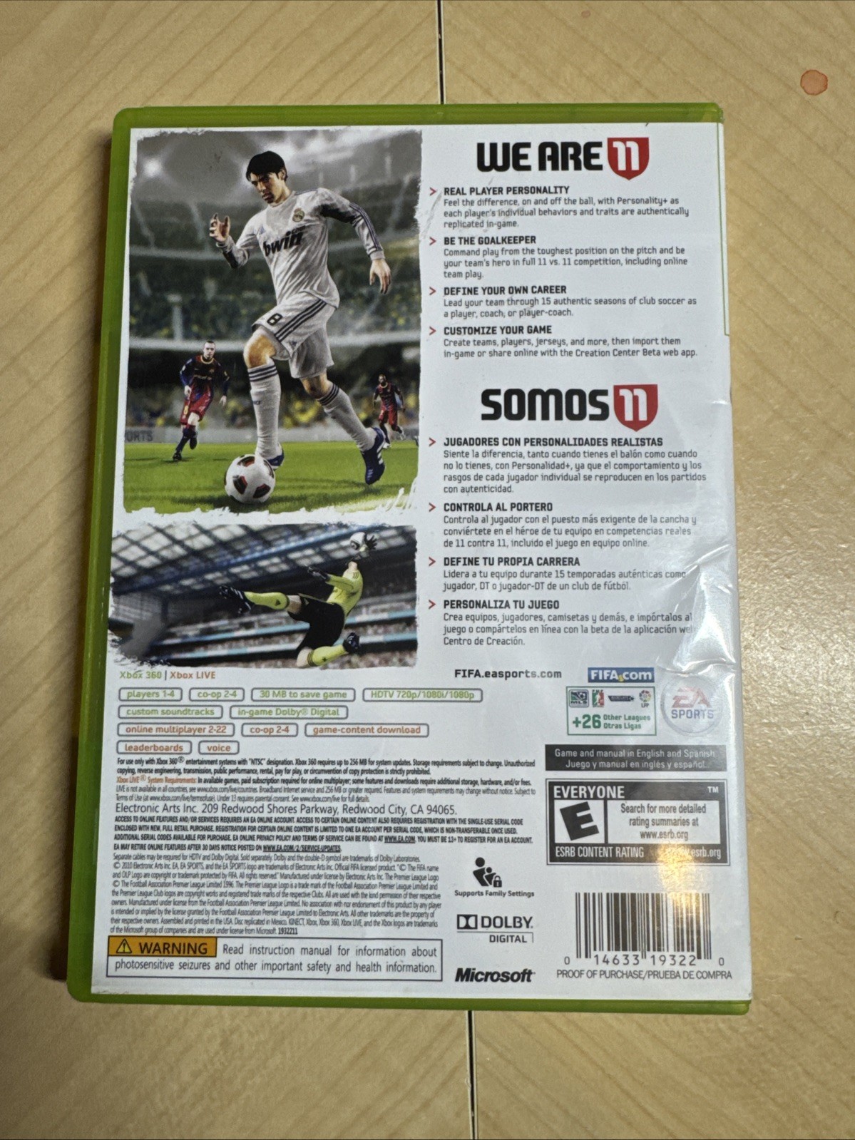 FIFA Soccer 11 (Microsoft Xbox 360) Video Game Free Ship Good Condition