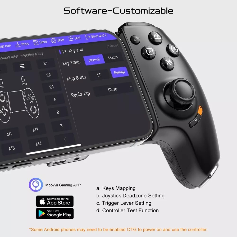 Joso Phone Controller for iPhone 15/16 & Android: Hall Effect Joysticks, Mappabl