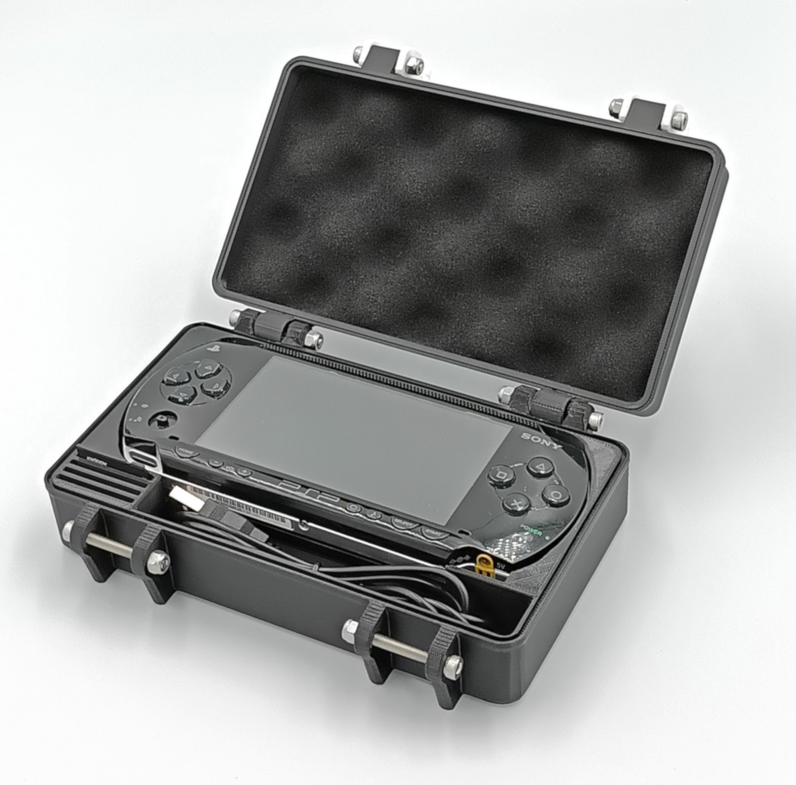 PSP 1000 Protective Carrying Case – Holds 4 Games, USB Cable, 4 Memory Cards