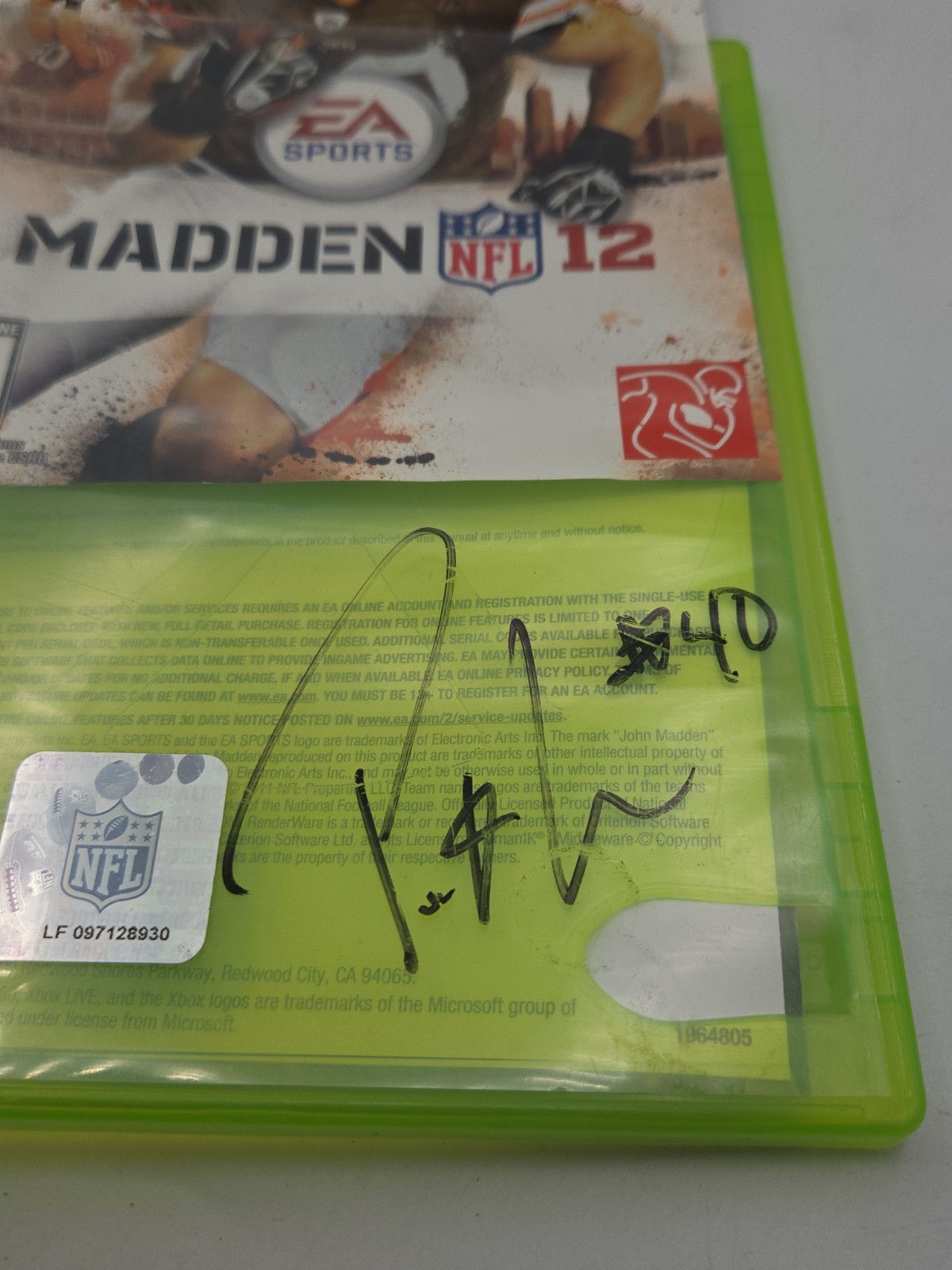 Payton Hillis AUTOGRAPHED Xbox 360 : Madden NFL 12 CIB Cleveland Browns