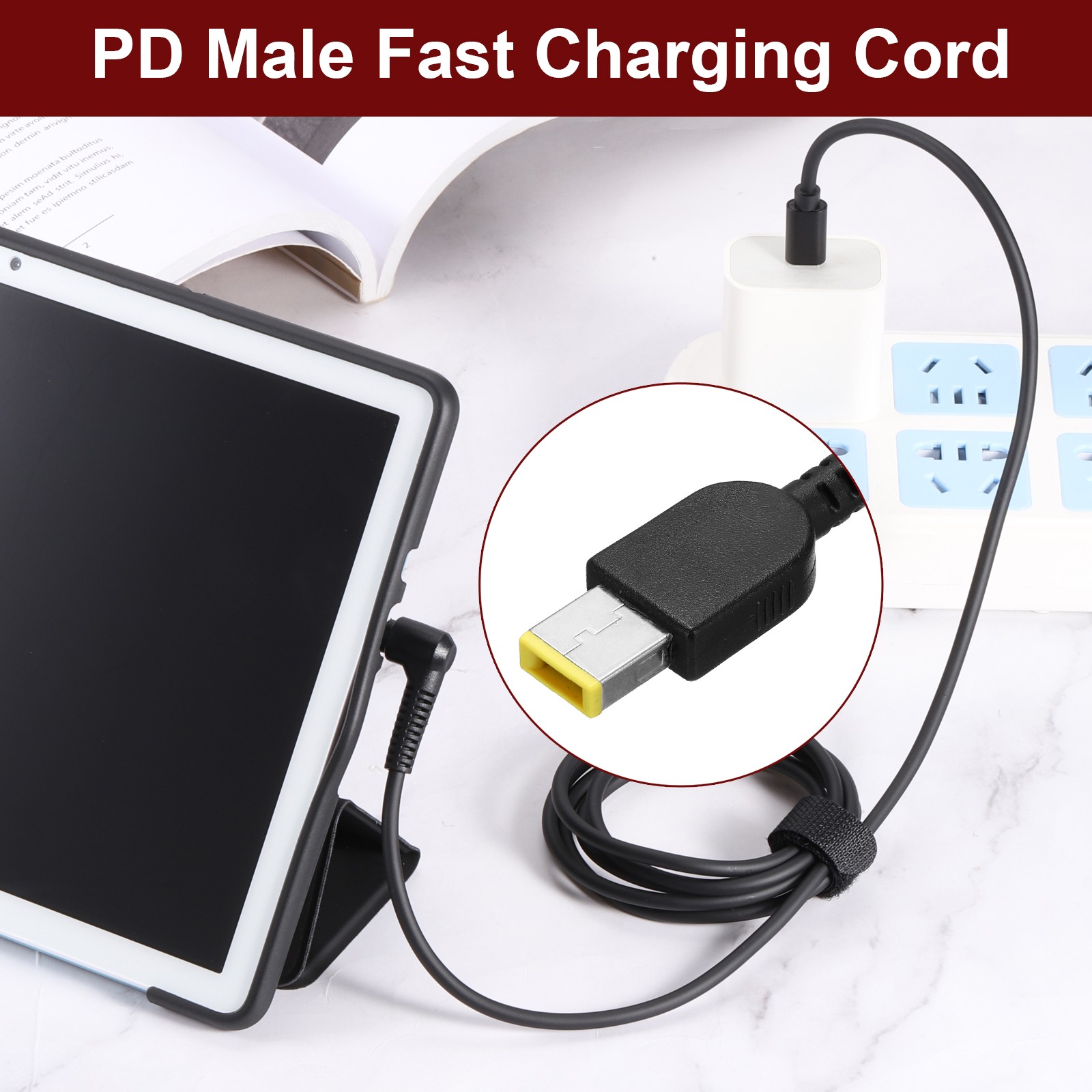 0.5FT USB C to DC PD Power Fast Charging Cable, 11mmx4.5mm 65W/18V-20V(Black)