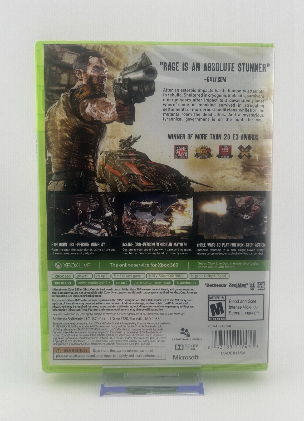 RAGE Xbox 360 / Xbox One NEW Factory Sealed
