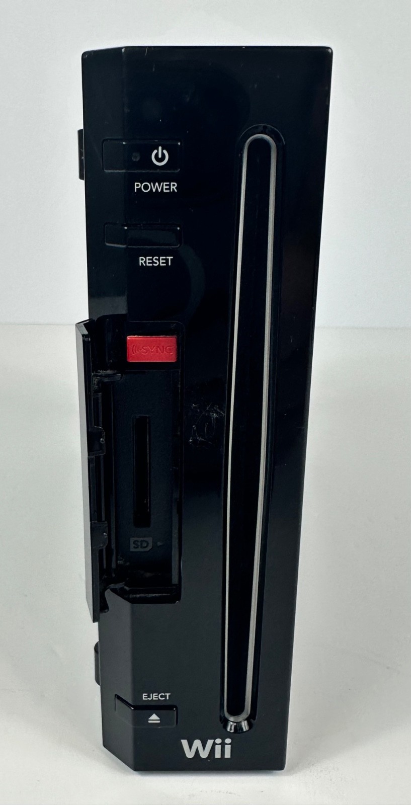 Nintendo Wii Black Console RVL-001 USA For Parts Or Repair Only Powers On