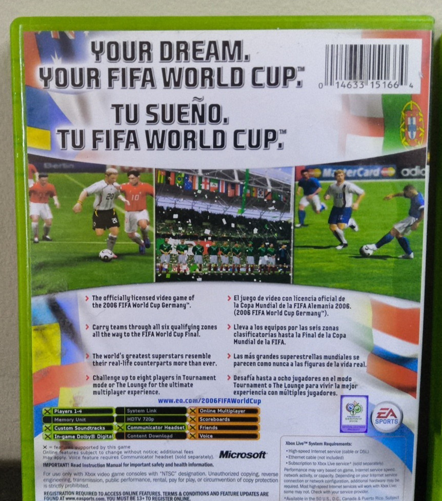 Microsoft Original Xbox 2 pack FIFA WORLD CUP GERMANY 2006 AND NBA 2K7