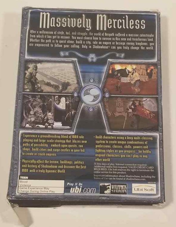 Shadowbane Windows Mac 2003 Wolfpack Studios RPG Ubi Soft Rated Teen PC Game