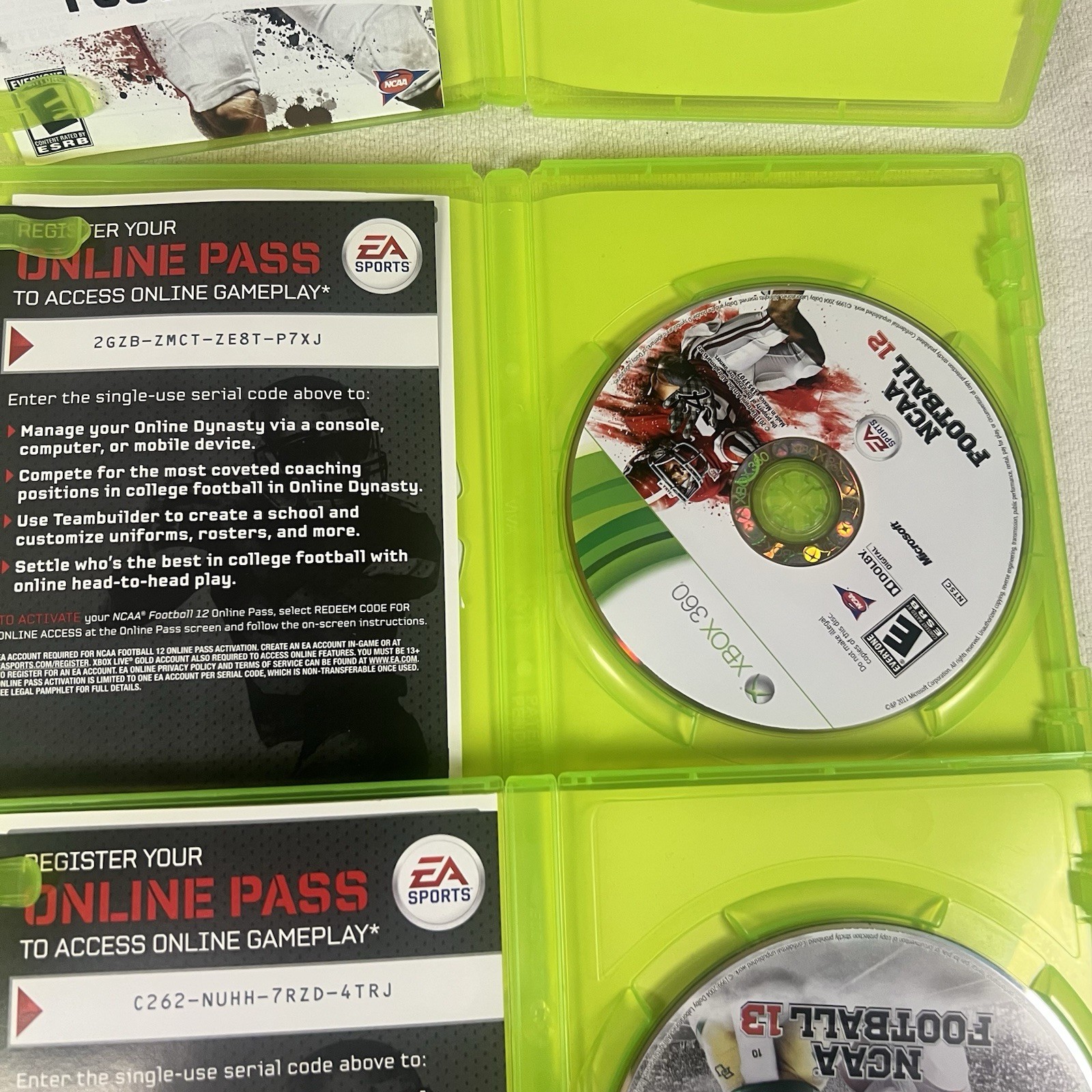 NCAA Football 10 12 13 Microsoft Xbox 360 Sports Lot