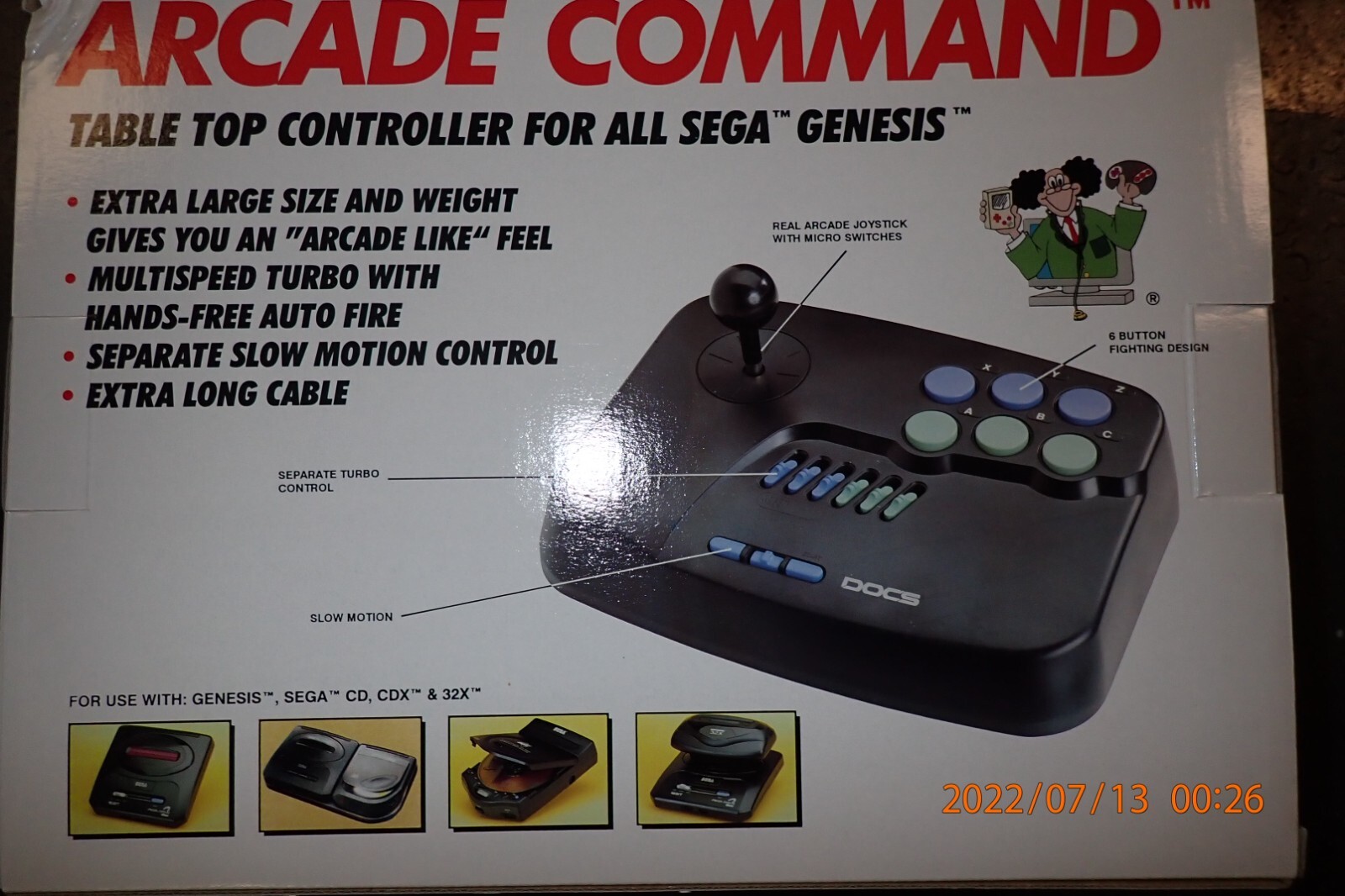 Doc’s 6 Button Game Control Pad Arcade Command Joy stick FOR Sega Genesis