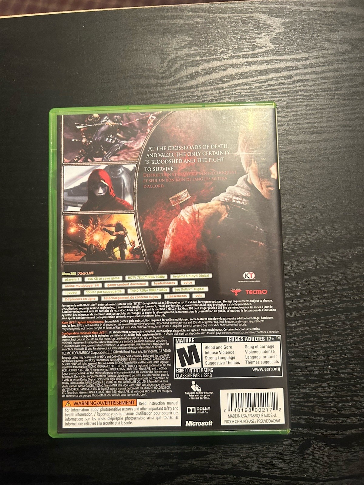 Ninja Gaiden 3 – Microsoft Xbox 360 CIB! Tested!