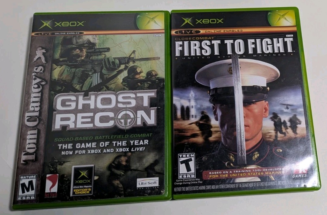 Ghost Recon Advanced Warfighter & First to Fight (Microsoft Xbox) 2 Game Lot CIB