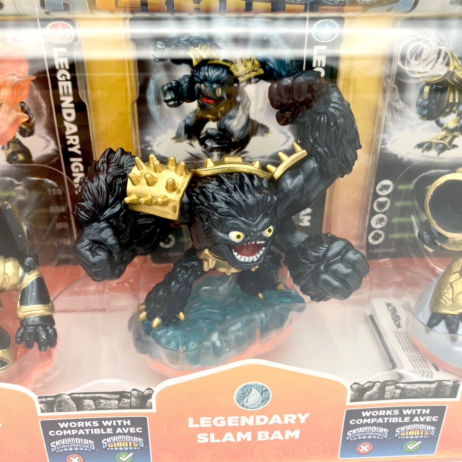 Skylanders Giants Legendary Slam Bam Ignitor Jet Vac 3 Pack Figures NEW SEALED