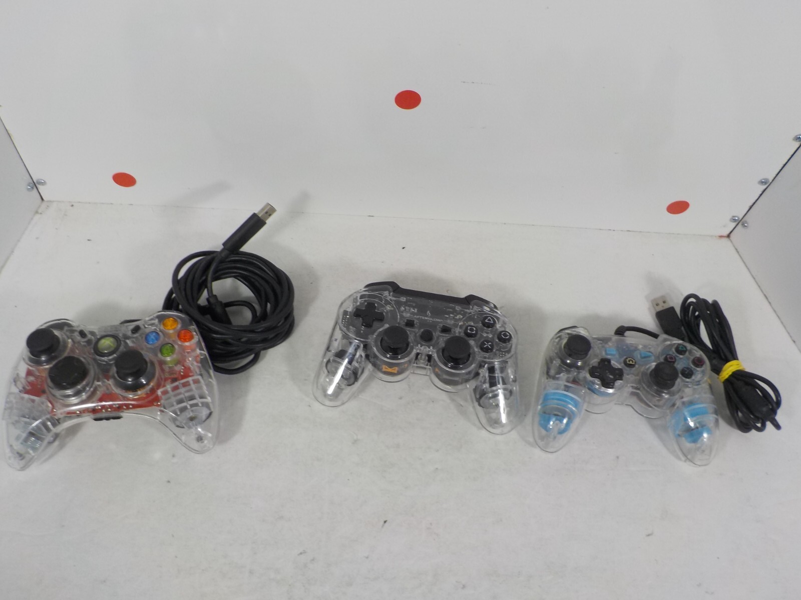 N A129 Afterglow Third Party Controller Lot of 3 (2 PS2 &1 Xbox 360)
