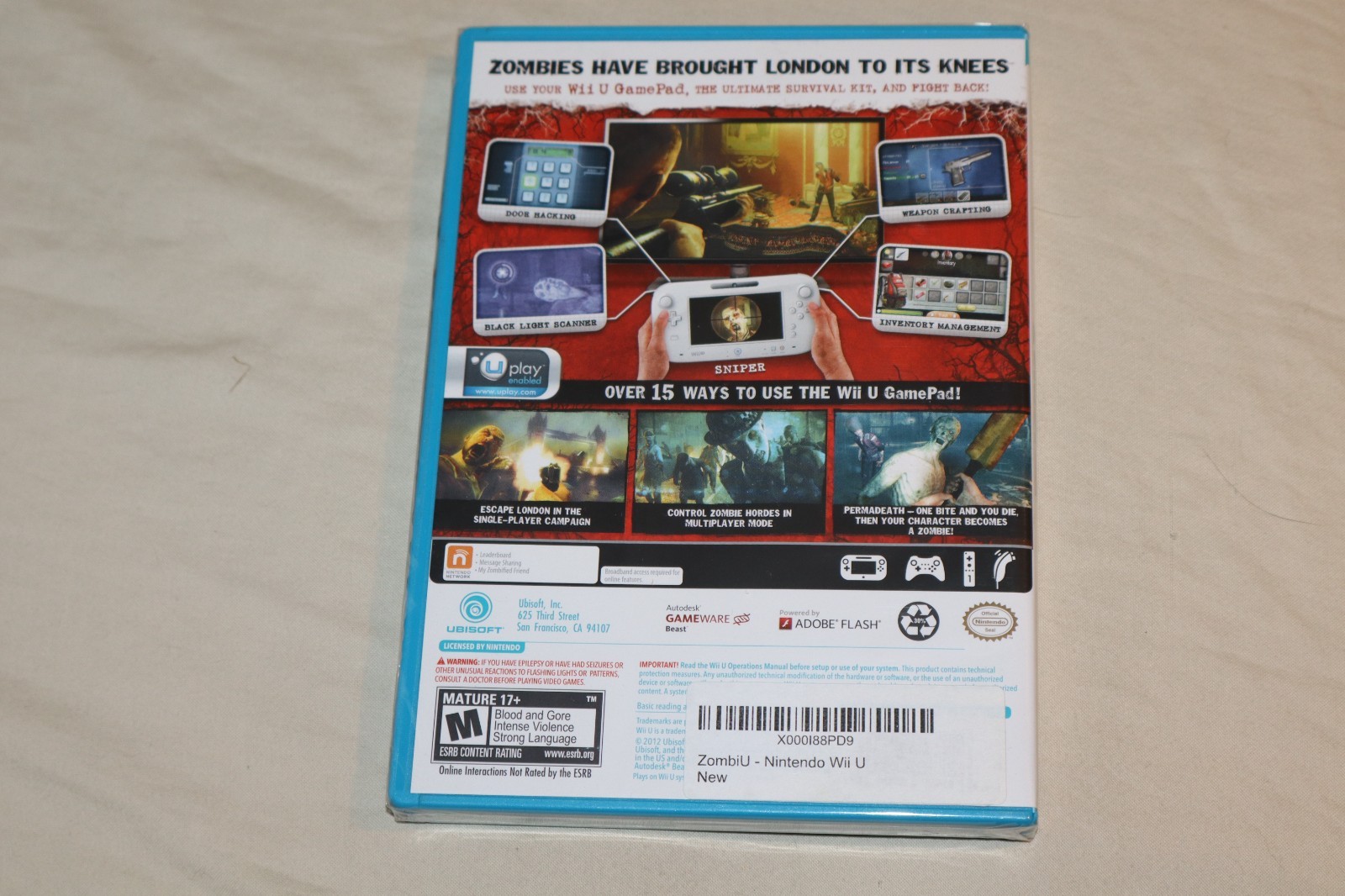 ZombiU (Nintendo Wii U, 2012) NEW SEALED