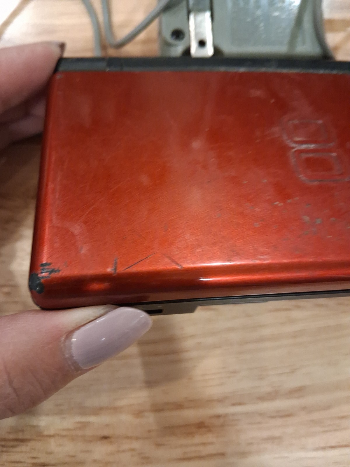 Nintendo DS Lite Handheld System -red/Black With Charger Cord Parts Only