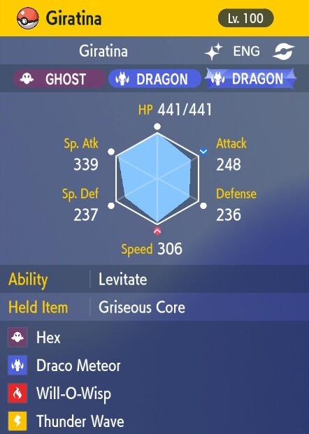 Pokemon Scarlet and Violet 6iv Shiny Max EV Giratina-Origin